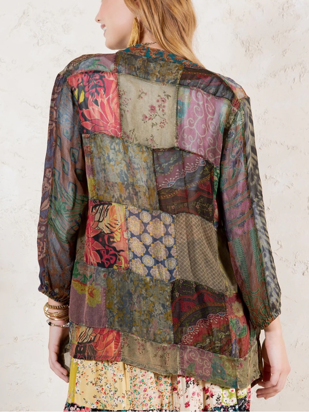 Young Threads Multi-Color Patchwork Kimono XL